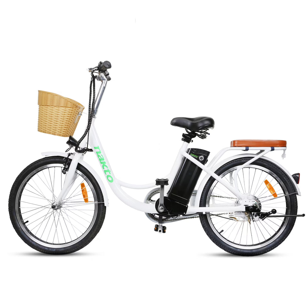 White 22" Electric Bicycle 250 W 36 V 10 Ah Lithium-Ion Battery G9827