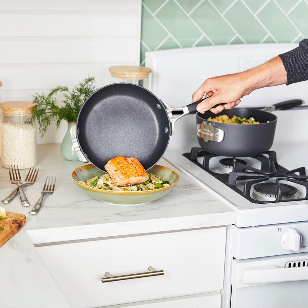 10 Piece Hard Anodized Nonstick Pots and Pans Cookware Set I319
