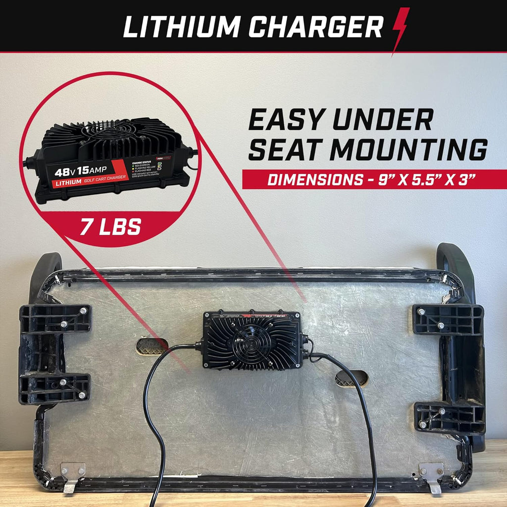15 AMP Lithium Onboard Battery Charger for 48 Volt Golf Carts Y829165
