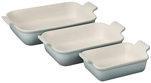 White Stoneware Rectangular Dishes Set of 3 C96848