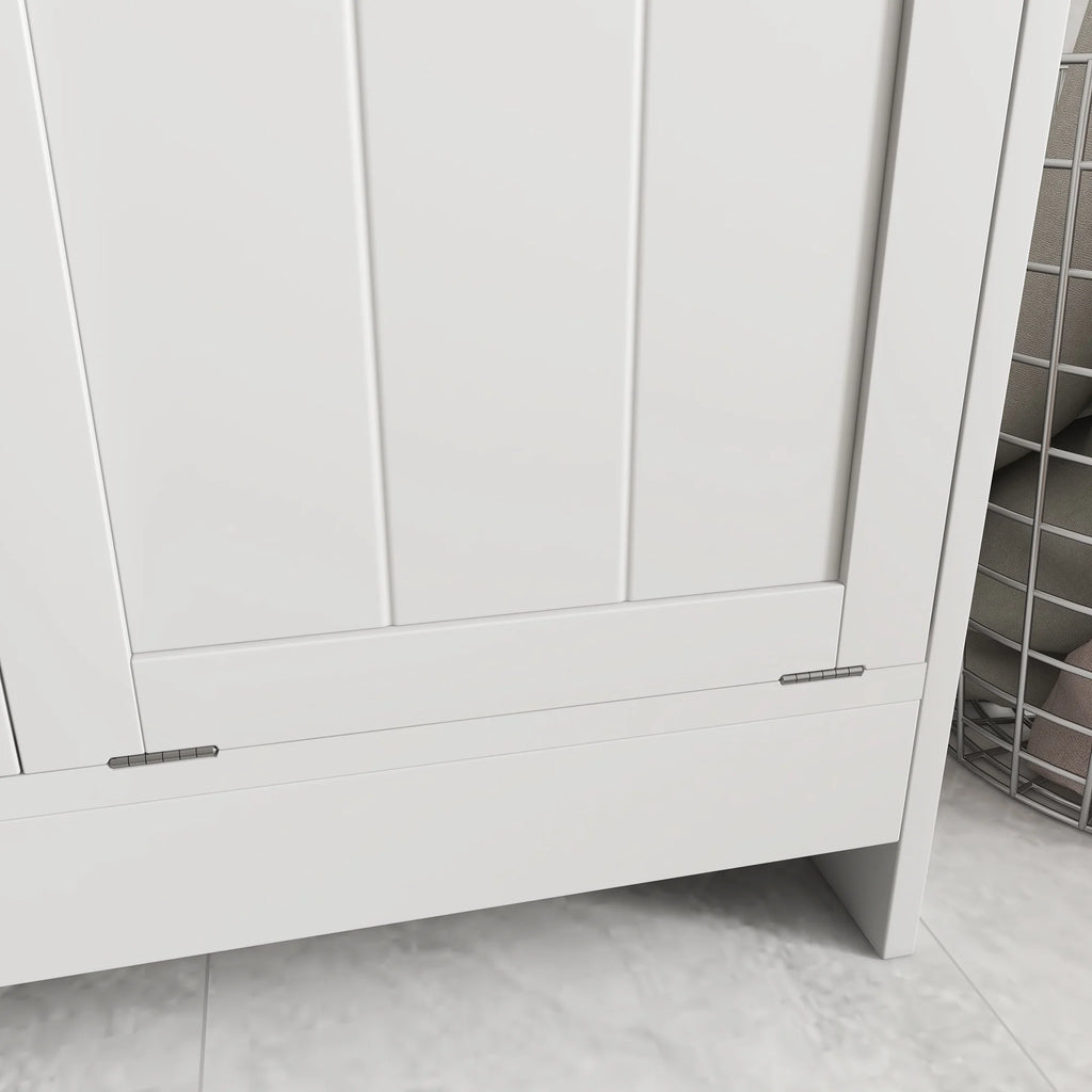 White Tilt-out Laundry Storage Cabinet with 2 Hamper Compartments K2013