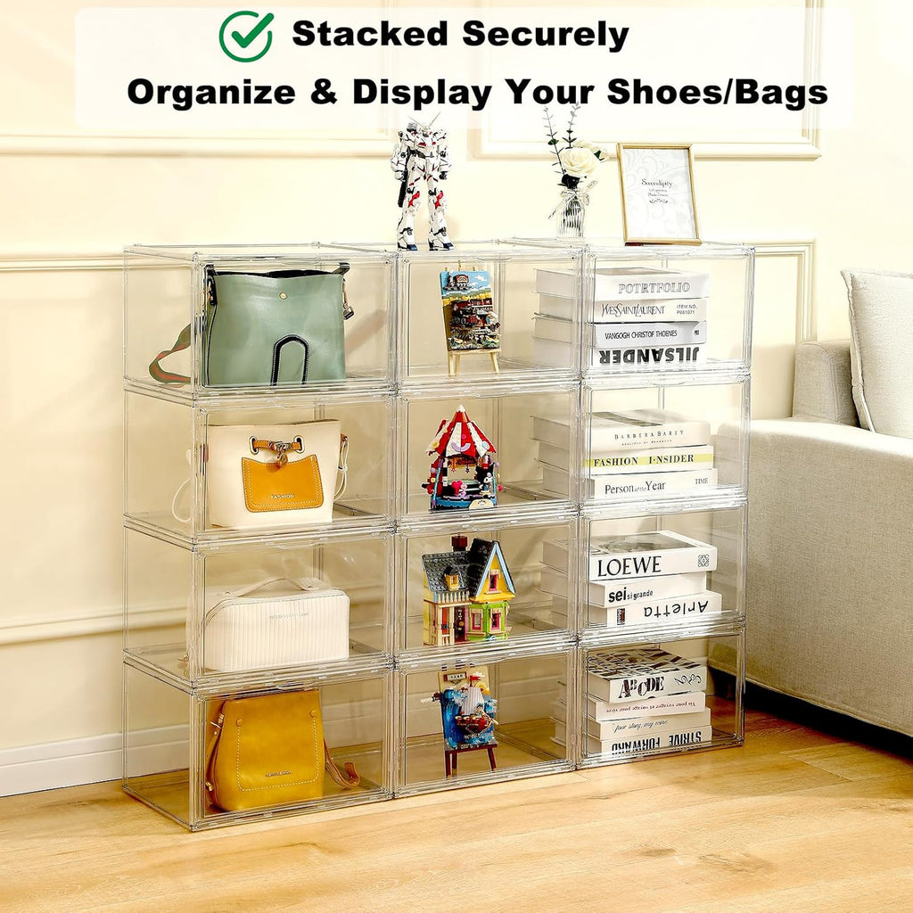 Clear Shoe Storage Box Stackable 4-Pack M662