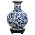 12" Floral Blue & White Porcelain Vase H548454