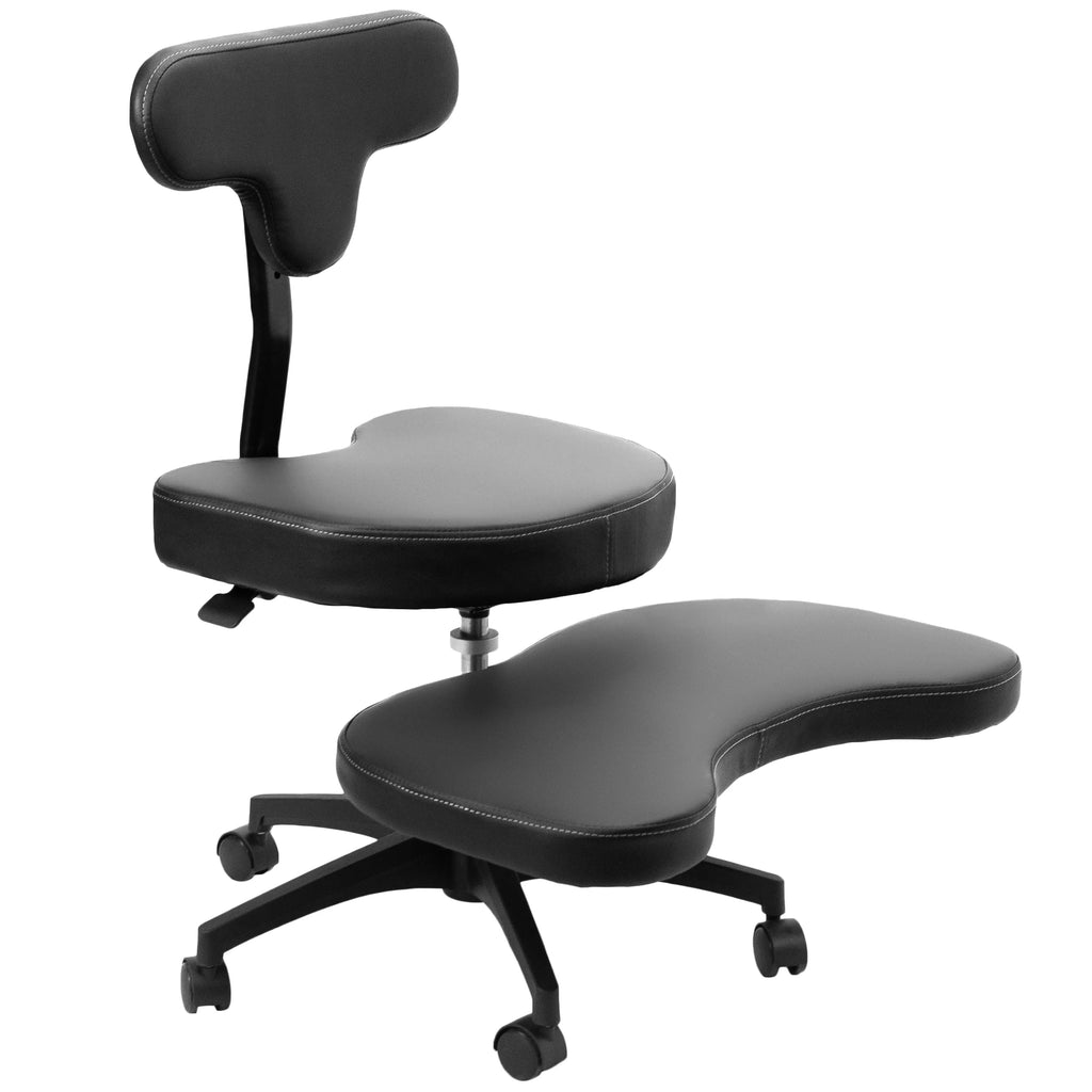 Black Ergonomic Cross Legged Swivel Chair J229