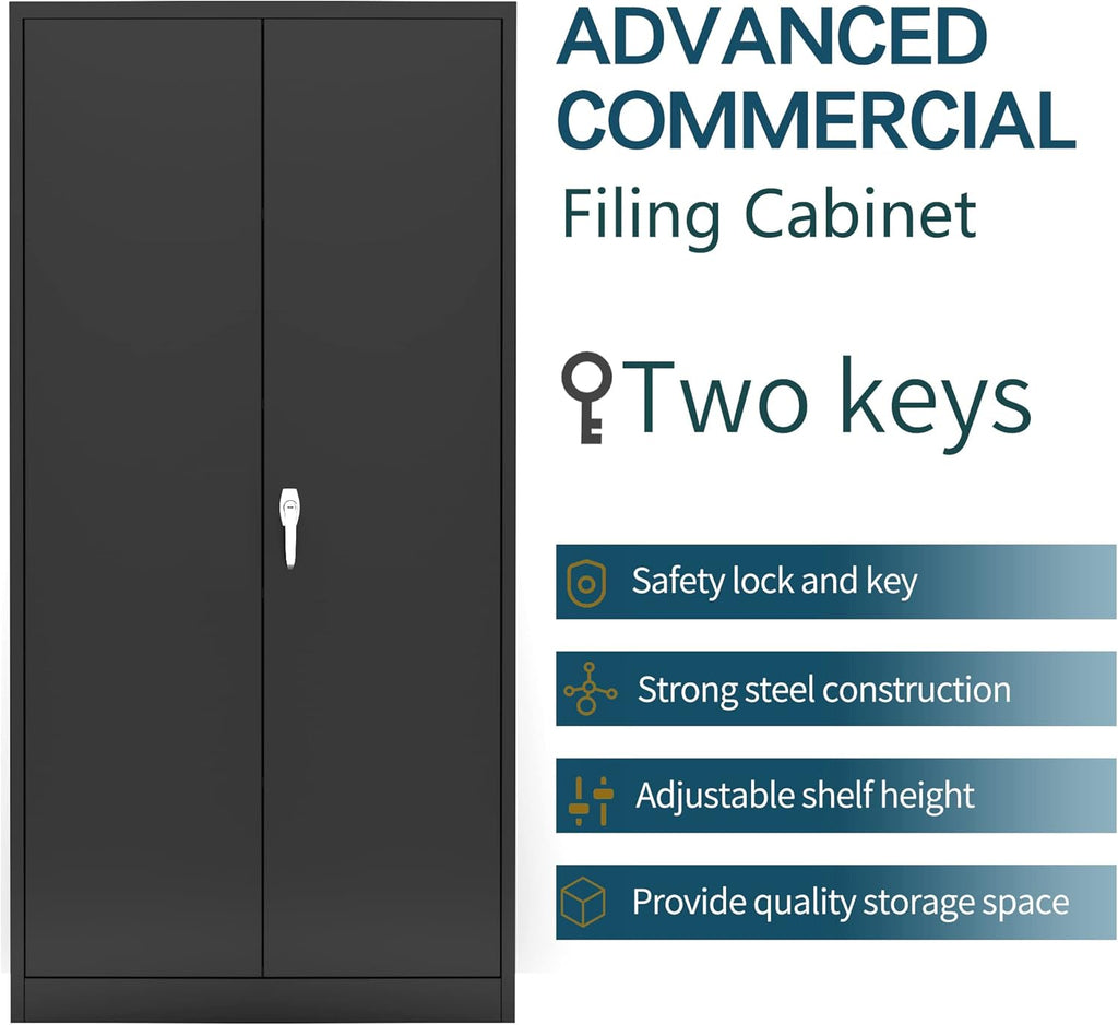 72'' Metal Storage Cabinet with 4 Adjustable Shelves C763461