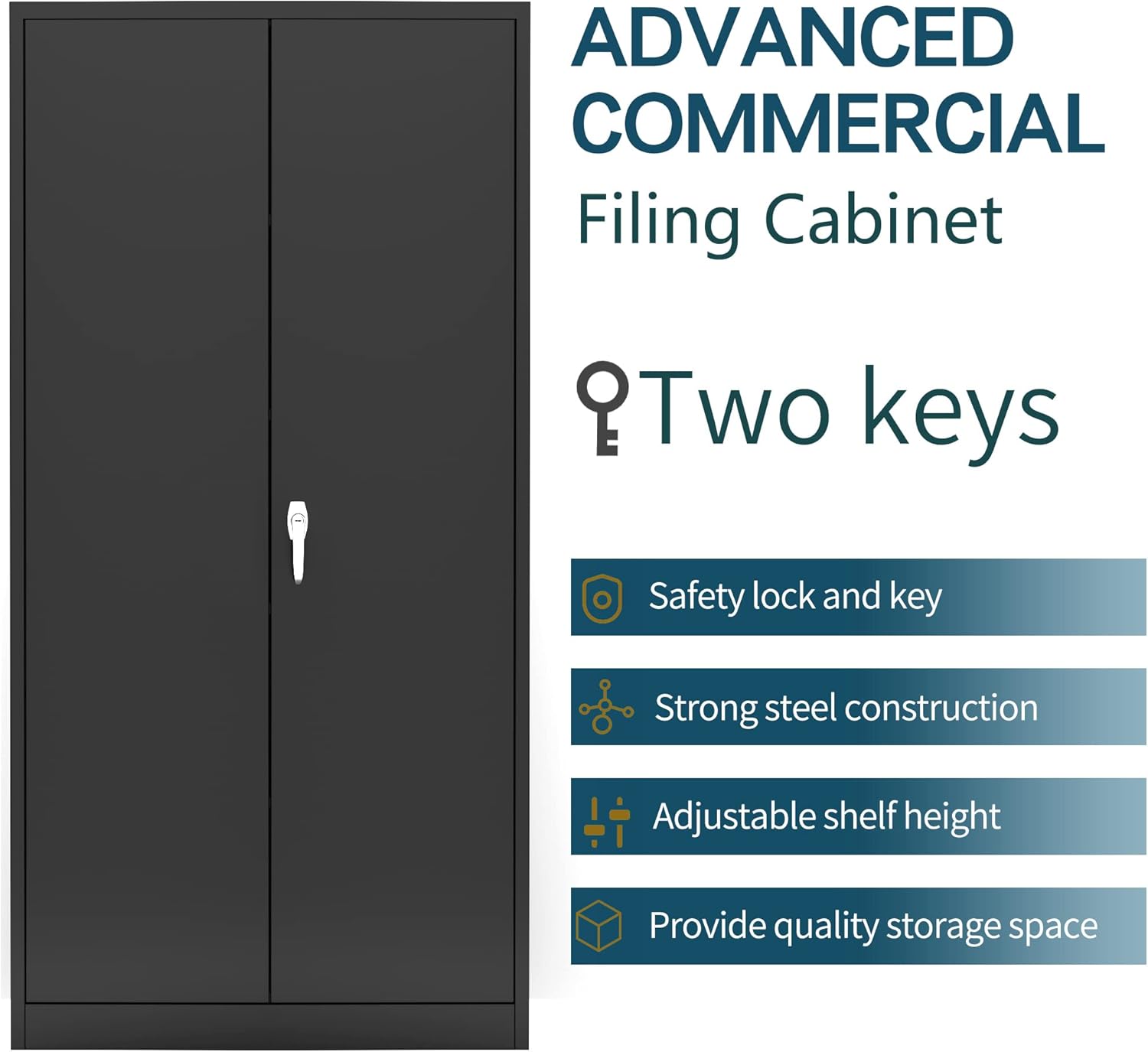 72'' Metal Storage Cabinet with 4 Adjustable Shelves C763461