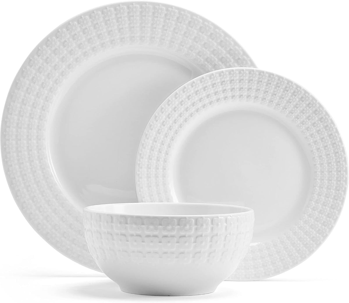 12 Piece White Dinnerware Set M632