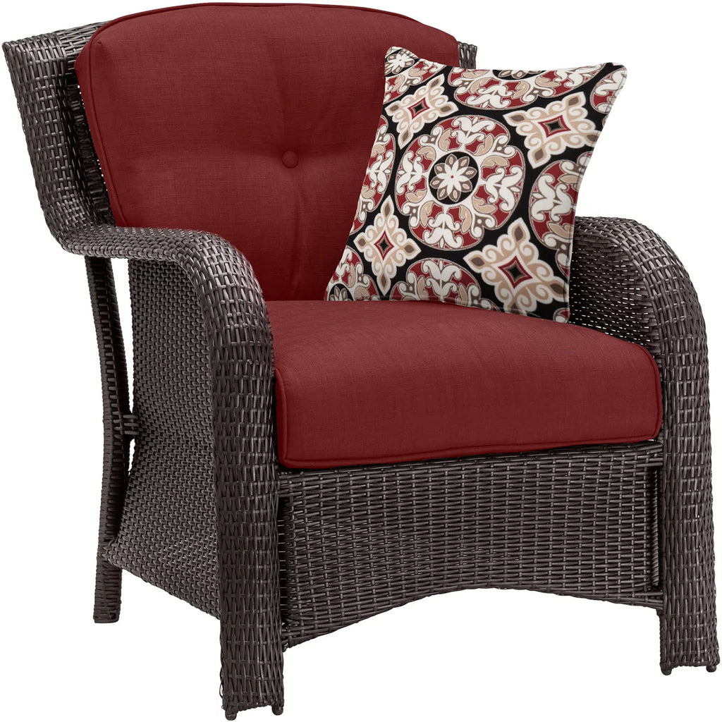 6-Piece Wicker Outdoor Conversation Set, Crimson Red E281055