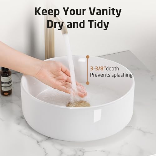White 16 Inch Round Vessel Sink K44550