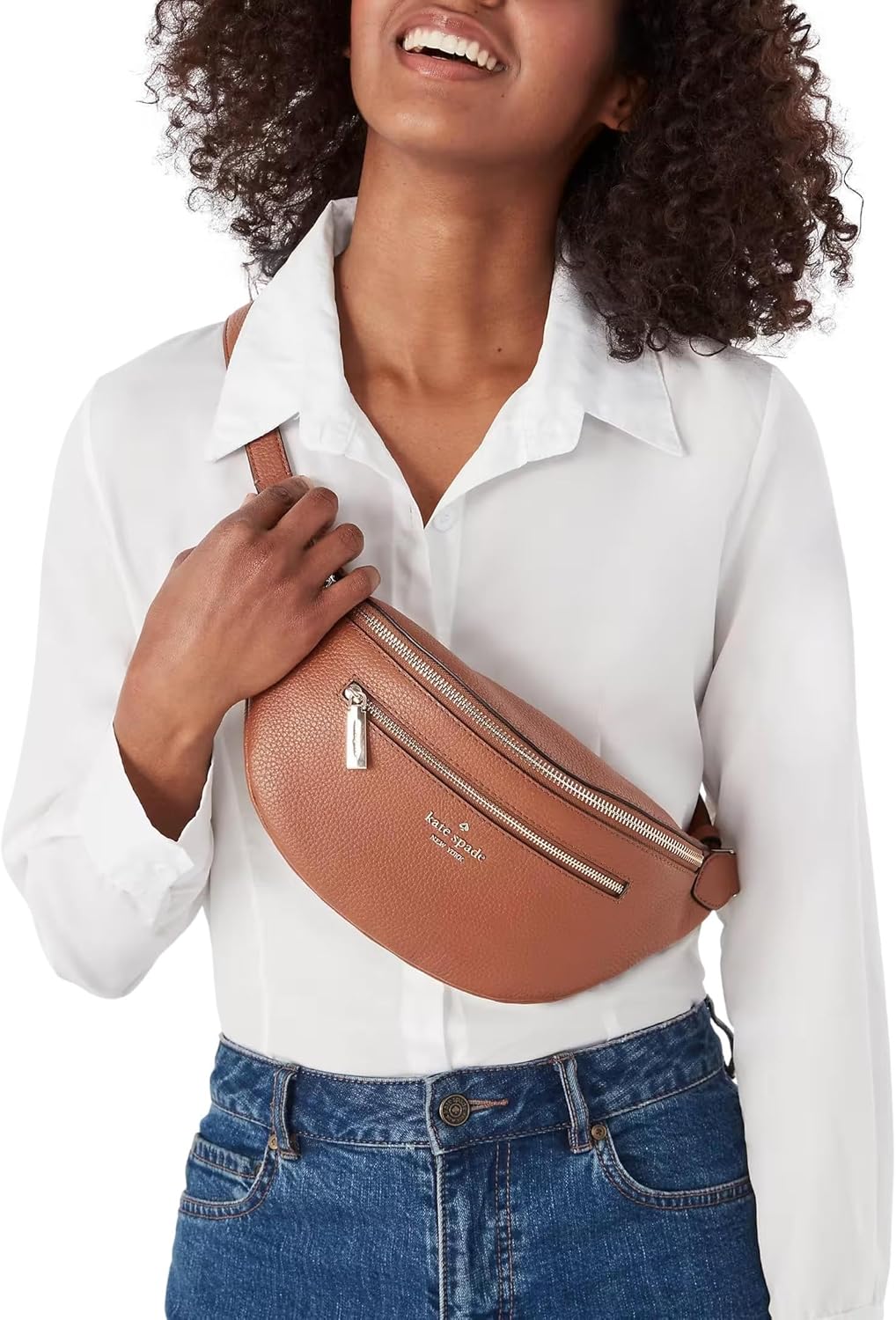 Leather Belt Bag Fanny Pack in Warm Gingerbread K47775