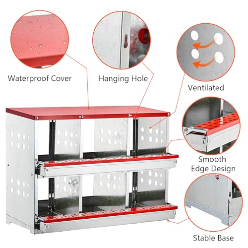 6 Compartment Metal Chicken Nesting Boxes V729816