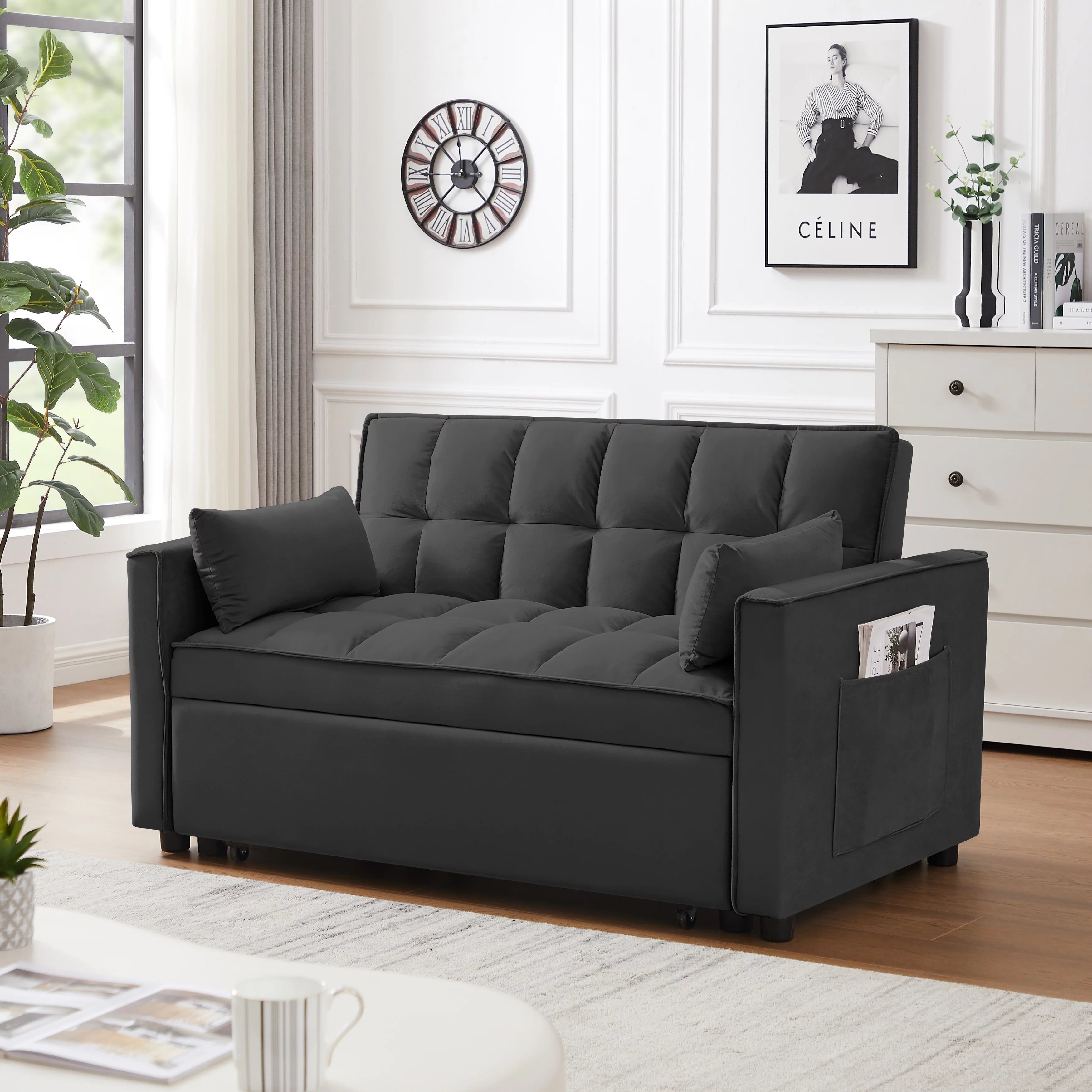 Modern Velvet Convertible Sofa Bed O4327
