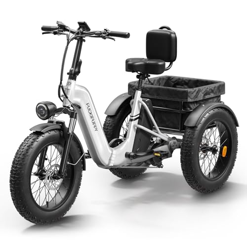 Electric Trike with 750W Motor, 48V 18AH Battery, 20" Fat Tire, Large Basket Q46738