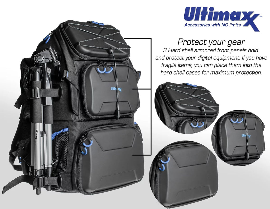 Heavy Duty Camera Backpack with Removable Gadget Bag & Waterproof Rain Cover I944573