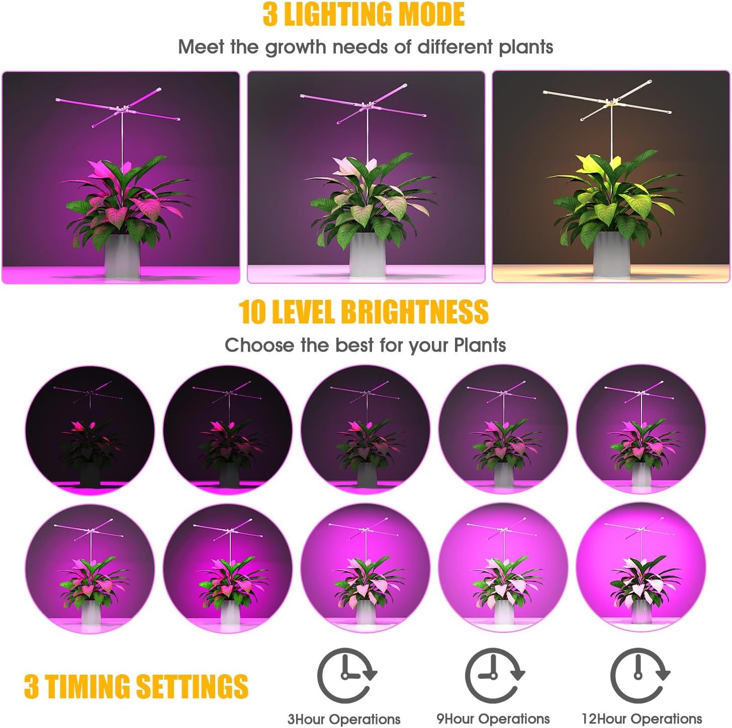 Full Spectrum Grow Light with Height Adjustable Plant Stand X758131