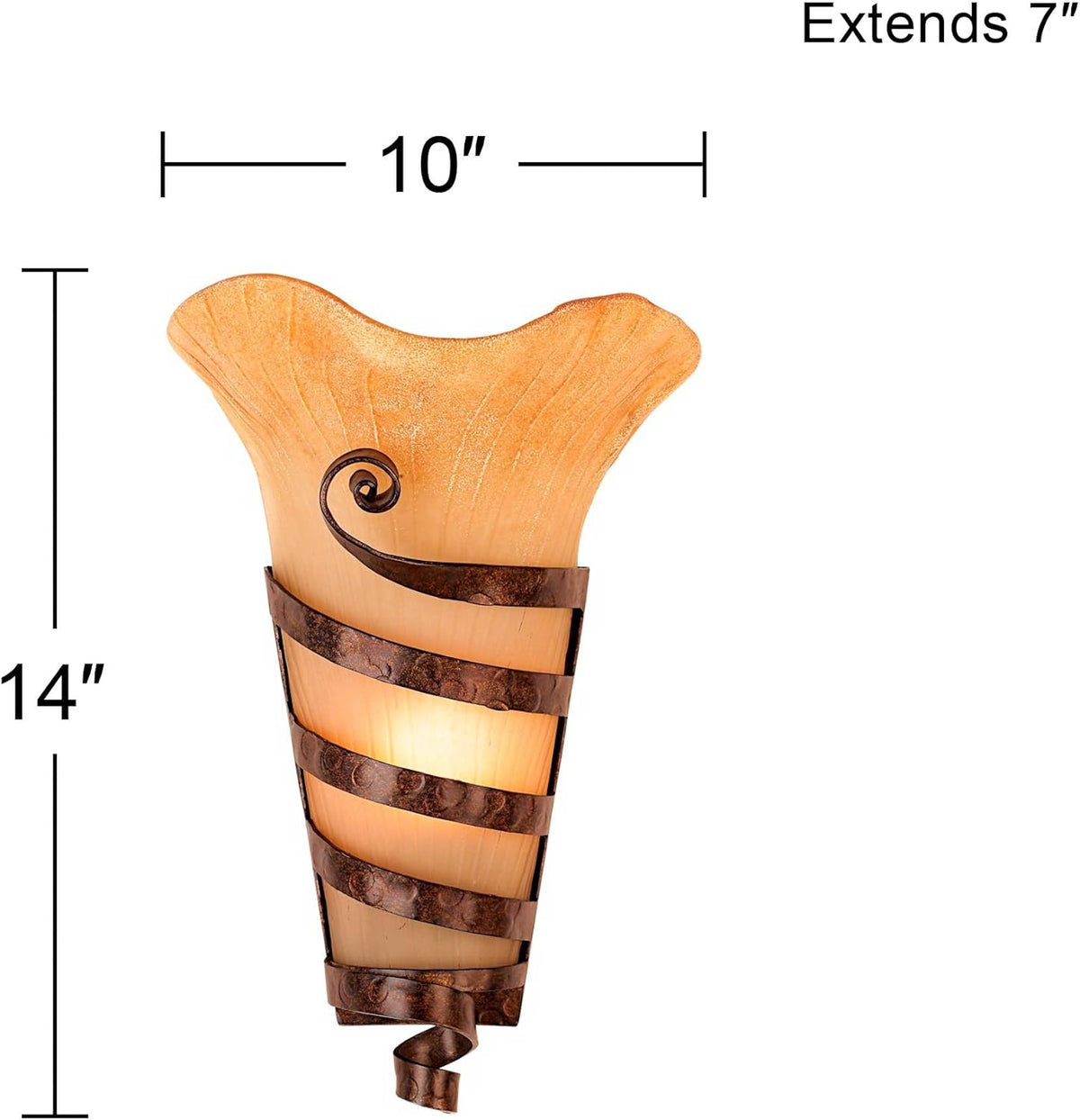 Set of 2 Rust Wall Light Sconces R680541