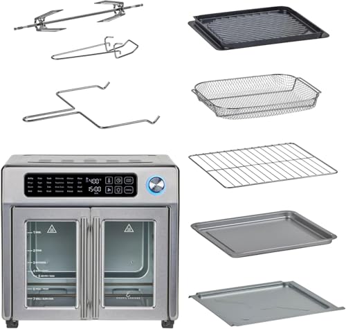 Extra Large French Door Air Fryer Toaster Oven Combo, Stainless Steel, 26QT Capacity O7322