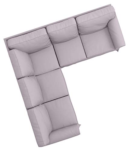 Polyester Flax Light Gray Slipcovers for 2 + 2 Sectional Corner Sofa W6691