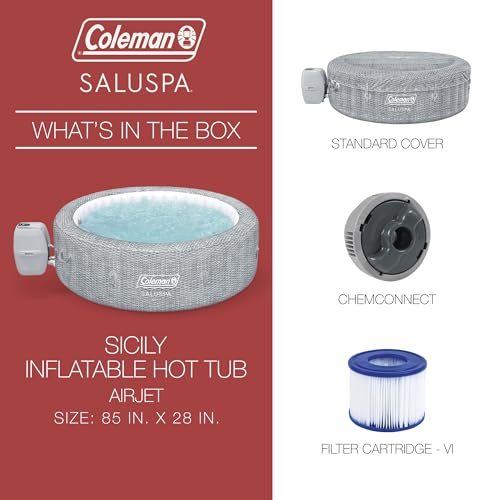 Grey Large Round Inflatable Hot Tub with 180 AirJets and EnergySense Cover B153174