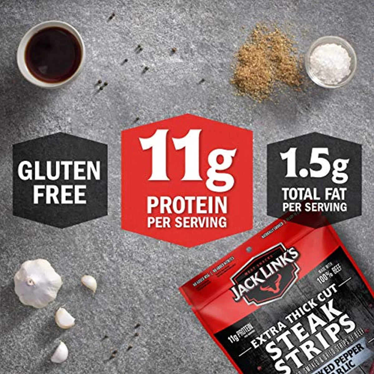 Beef Jerky Cracked Pepper & Garlic 8 Ounce Pack of 2 R67693