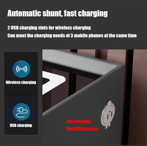 White 2 Drawer Nightstand with Wireless Charging Station D187125