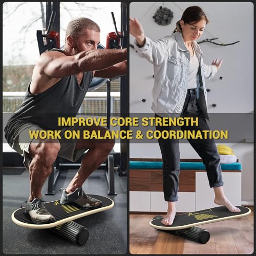 7 Modes Balance Board with Adjustable Stoppers and Roller E71386