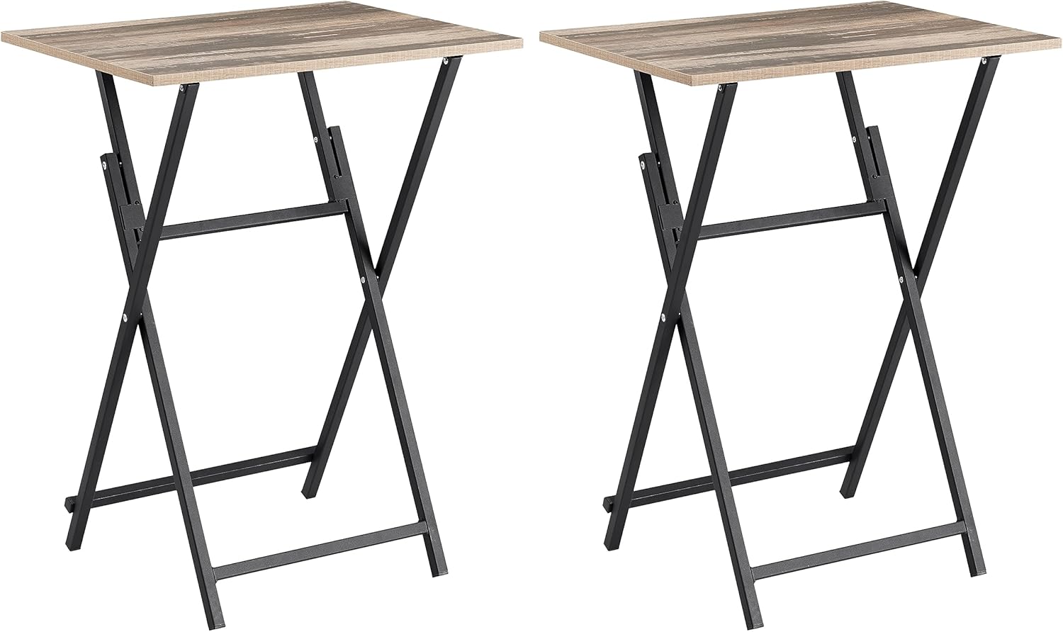Rustic Brown Black TV Tray Table 2-Piece Portable Tables I753653