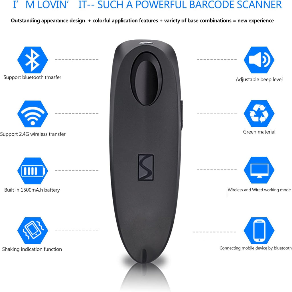2 Pack Bluetooth Wireless Barcode Scanner O121
