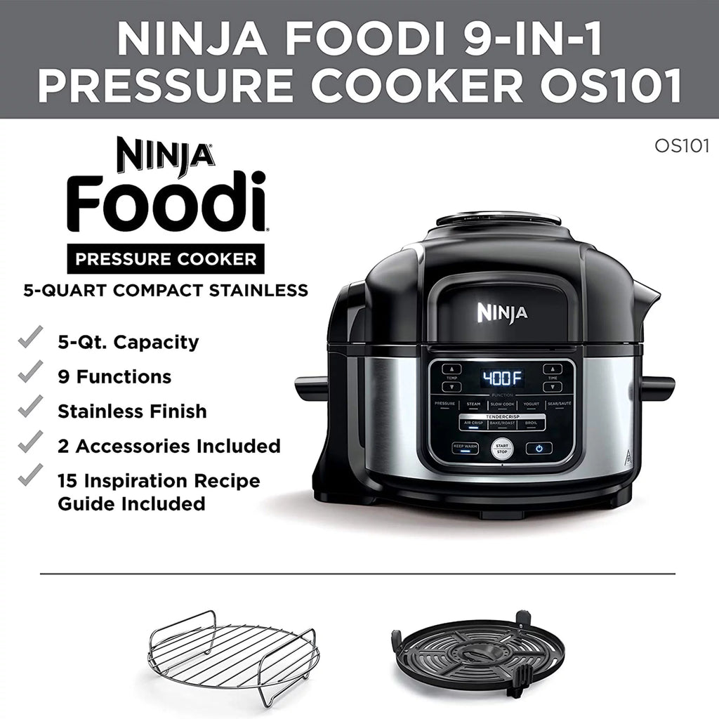 Silver 9 in 1 Pressure Cooker and Air Fryer Q19124