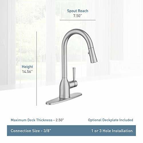 Adler Pull Down Single Handle Kitchen Faucet with Power Clean Finish: Spot Resist Stainless S429