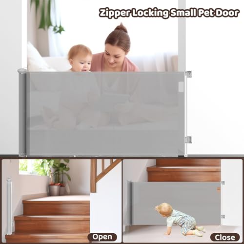 Retractable Baby Gate, 33" Tall, Extends up to 55" Wide V795412