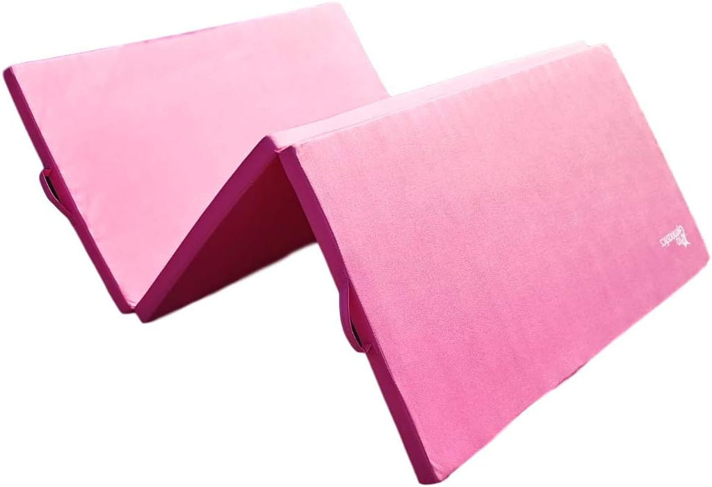 Extra Thick High Density Anti-Tear Gymnastics Gym Folding Exercise Mats (Pink) G22036