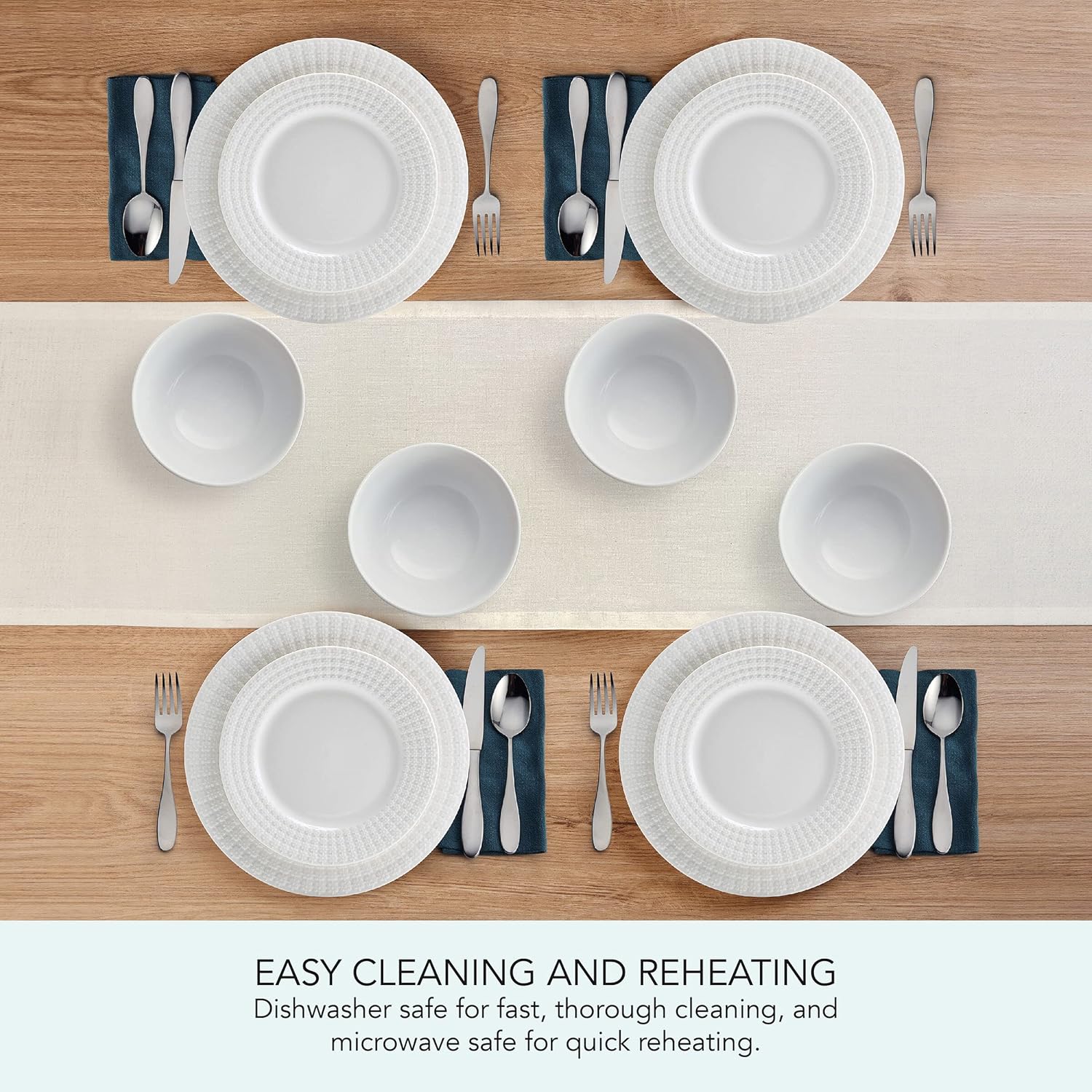 12 Piece White Dinnerware Set M632