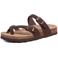 Women's Genuine Suede Cork Footbed Sandals with Adjustable Buckle J18238