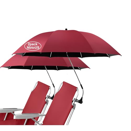 2 PCS Chair Umbrella with 360° Adjustable, UPF 50+ Clamp O112