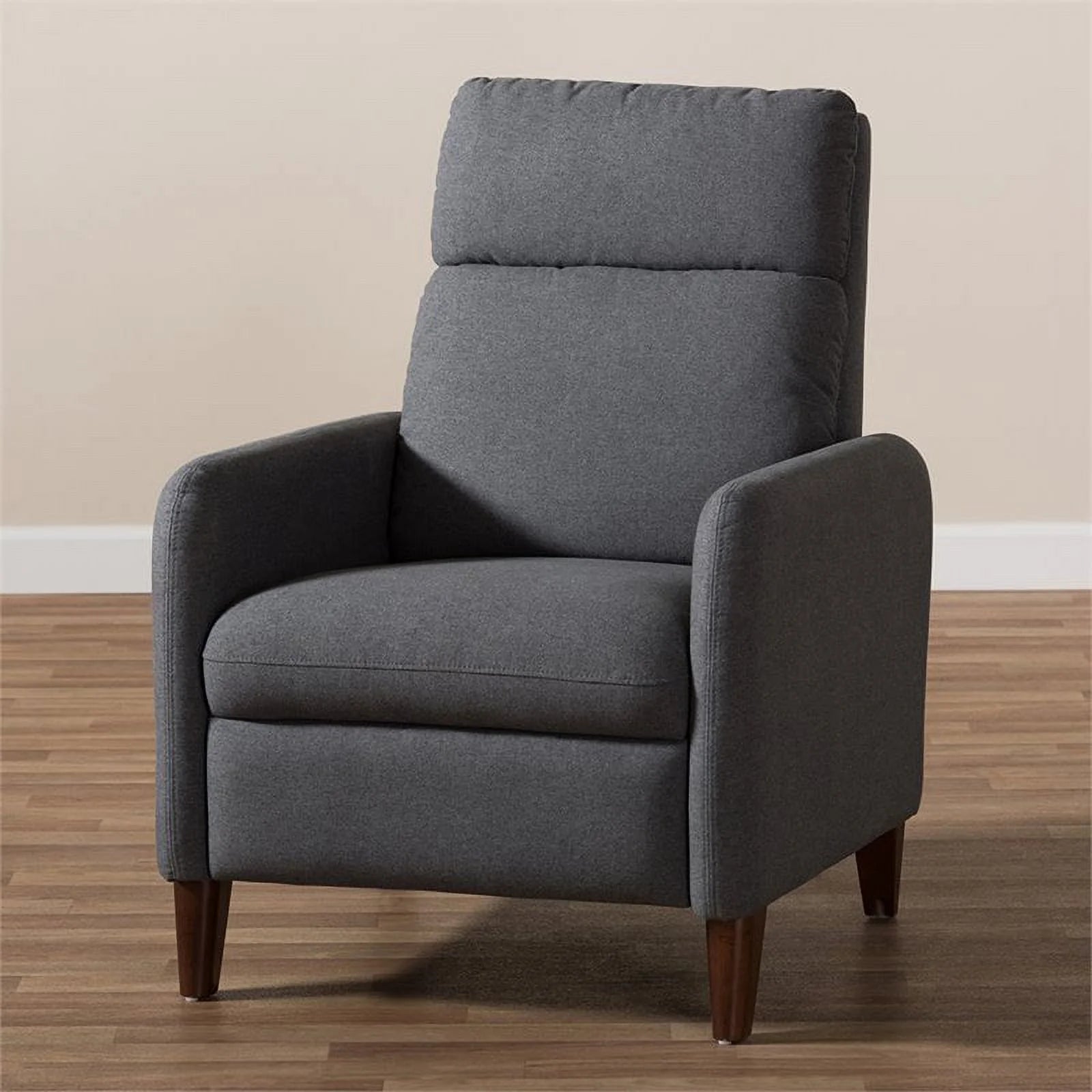 Gray and Walnut Recliner I822