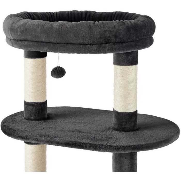 59.5-in Heavy Duty Faux Fur Cat Tree Condo Y1989