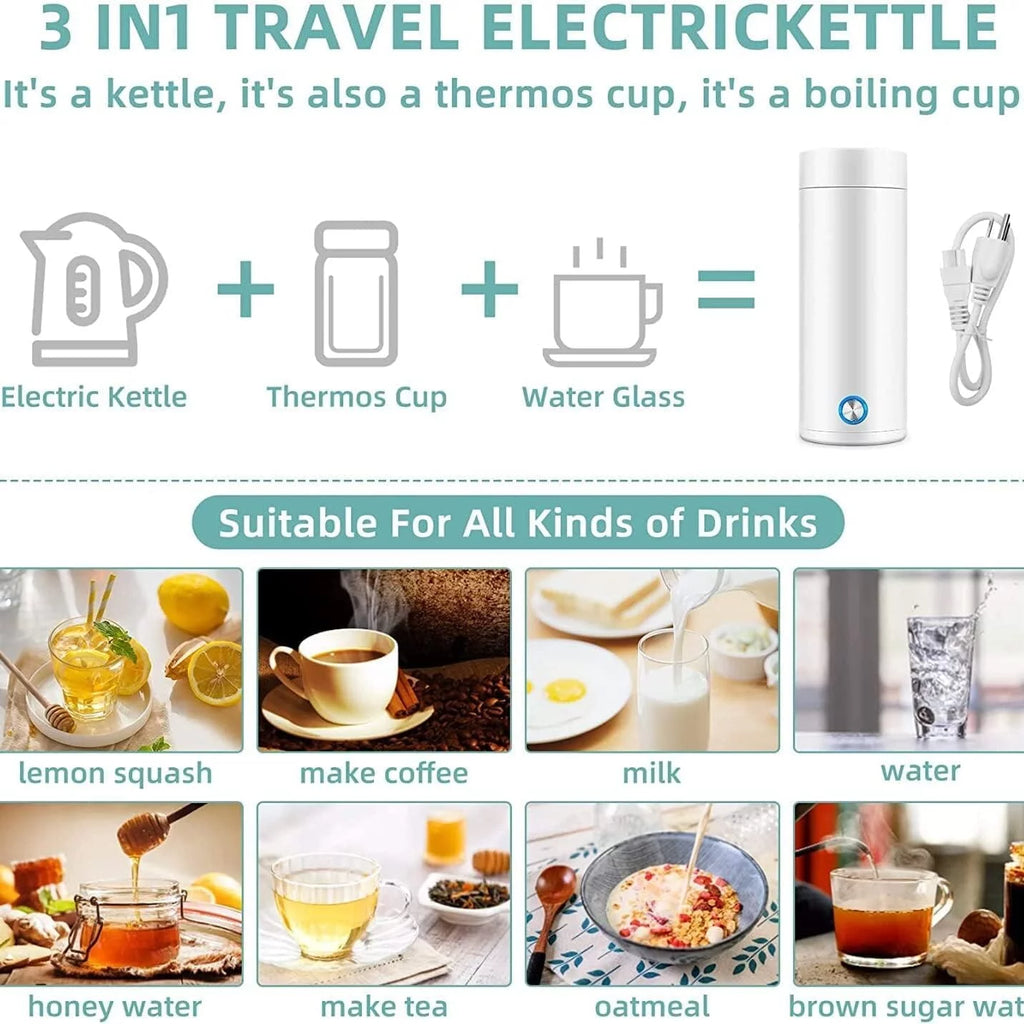 400ml Portable Electric Kettle with Keep Warm Function C439
