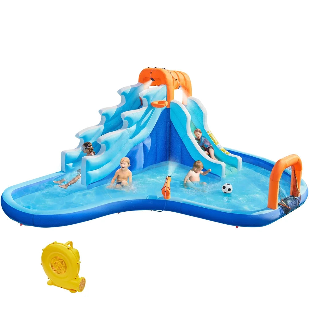 Dual Lane Inflatable Water Slide with Storage Bag & Blower X2445
