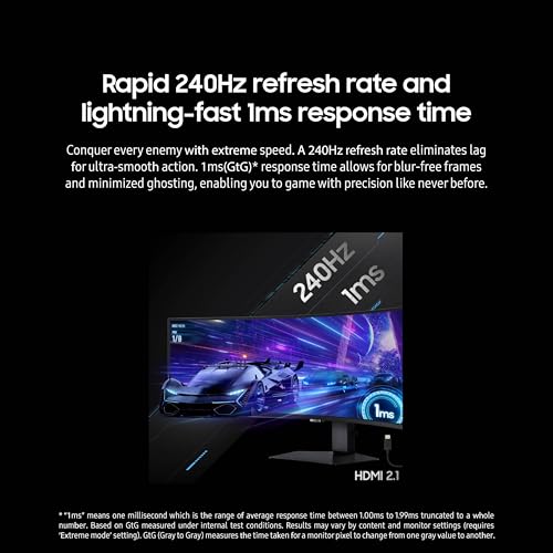 49" DQHD 1000R Curved Gaming Monitor, 240Hz, 1ms(GtG), DisplayHDR 1000 L14415