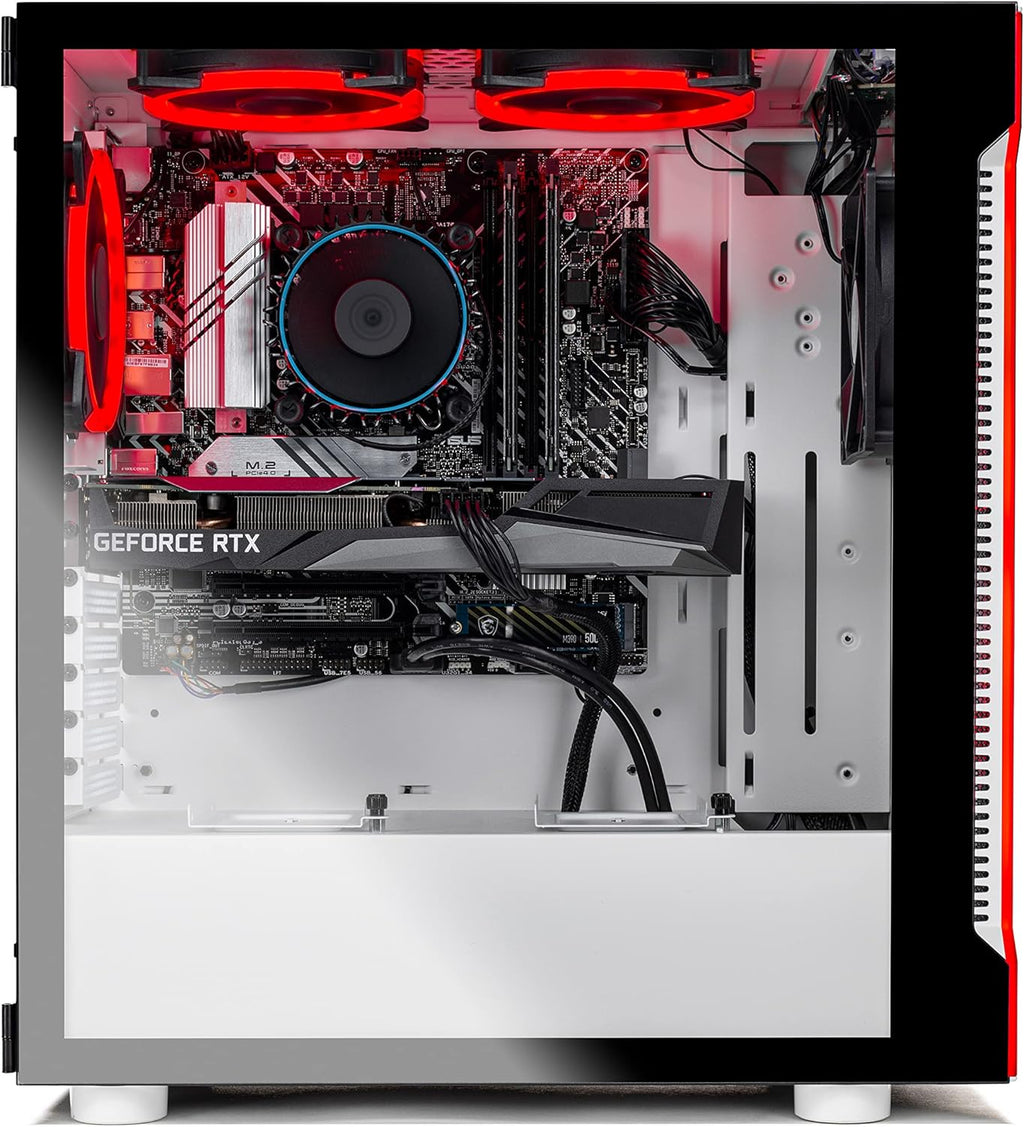 White Gaming PC Desktop with Intel Core i5 10400F, RTX 3060, 16GB DDR4 RAM, 1TB NVME SSD N5934