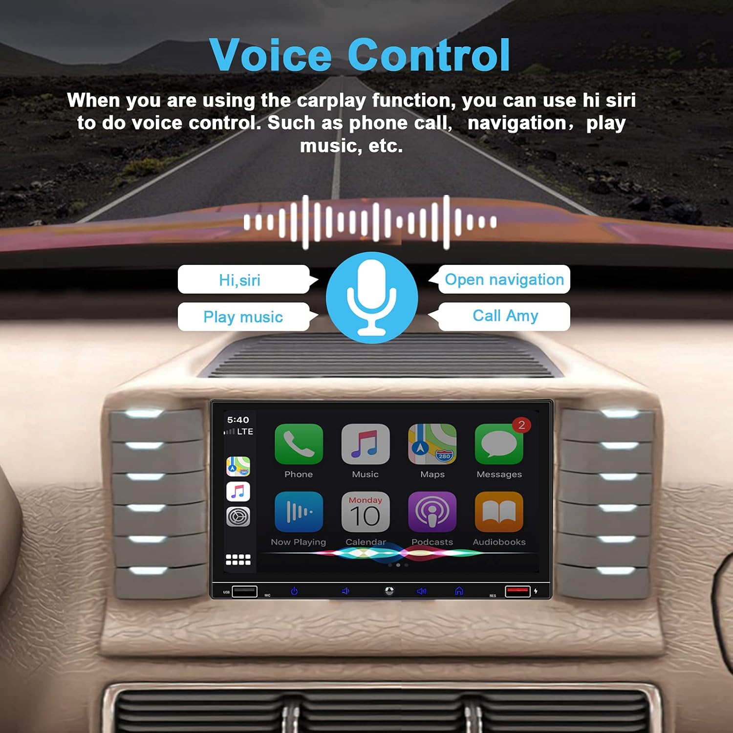 7 Inch Double Din Car Stereo with Touchscreen Bluetooth I30809