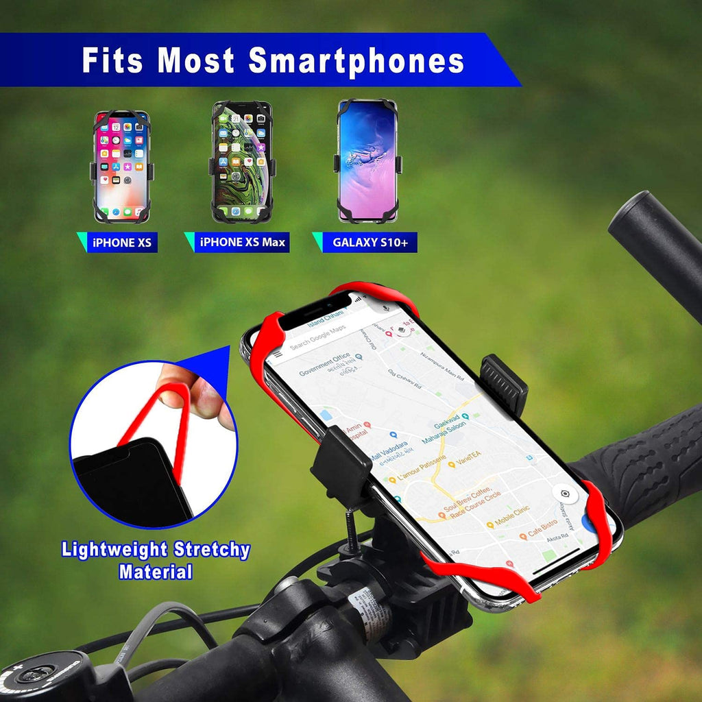 Motorcycle Phone Mount Tether 4-Pack Rubber Silicone Cell Phone Holder Band B496478