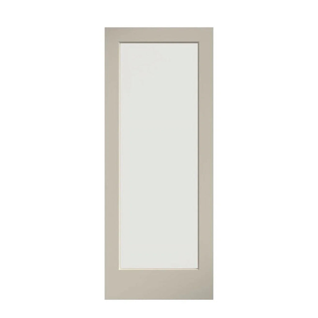 80" x 30" 1-Lite French Clear Glass White Prefinished Solid Wood Core Door L68794
