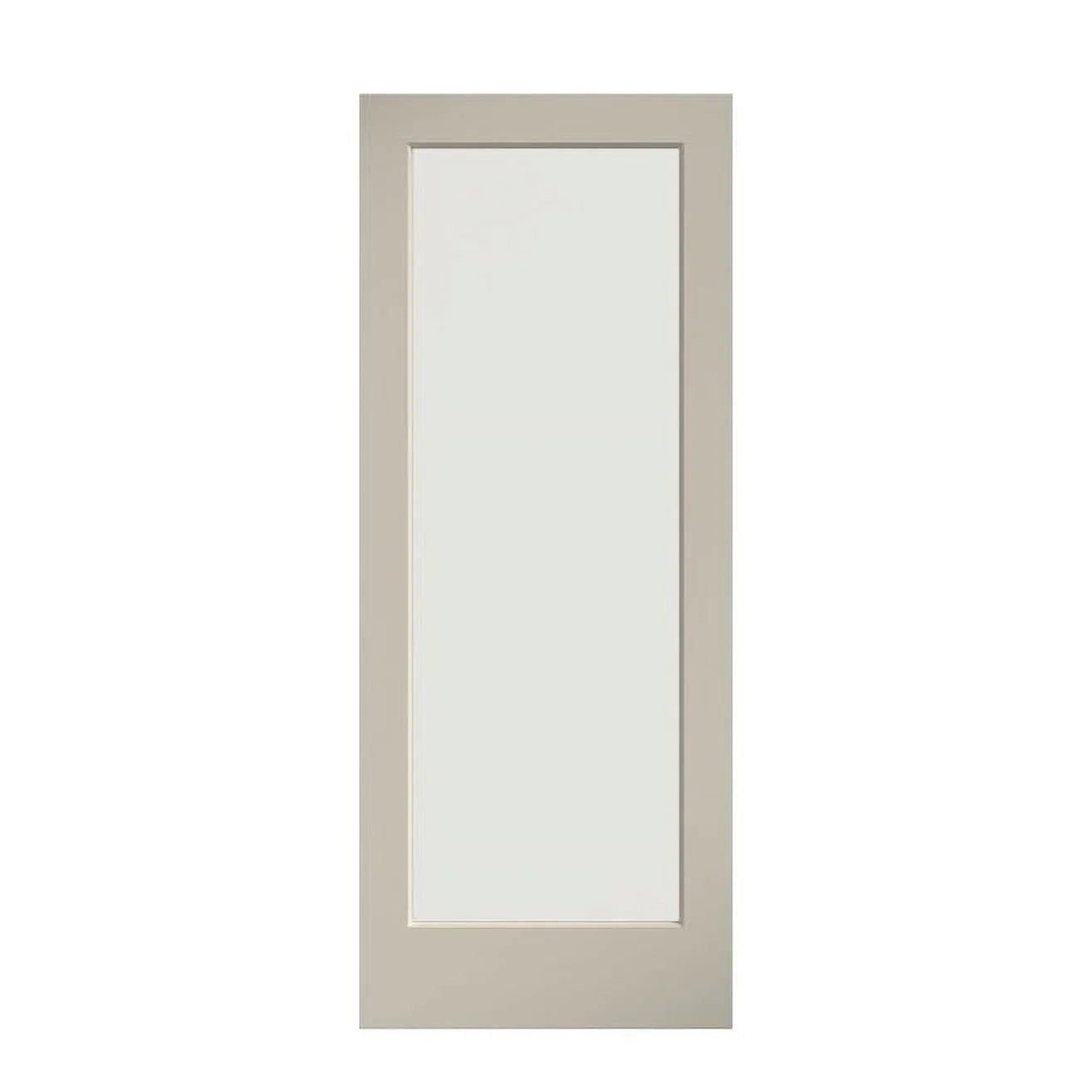 80" x 30" 1-Lite French Clear Glass White Prefinished Solid Wood Core Door L68794