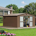 Brown Steel Outdoor Storage Shed R7282