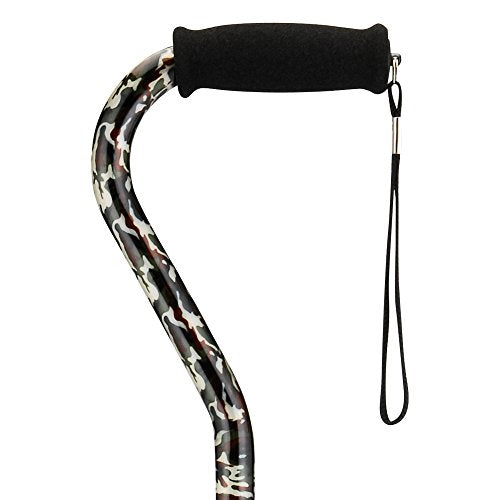 Lightweight Adjustable Walking Cane with Offset Handle Q398