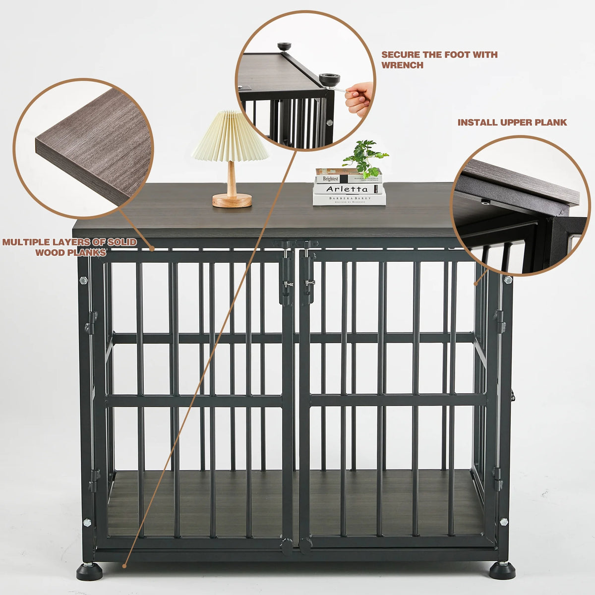 48Inch Heavy Duty Wooden Dog Crate T499686