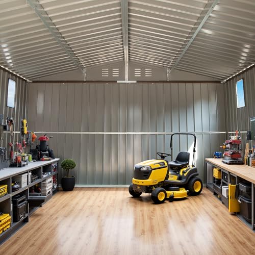 Brown Steel Outdoor Storage Shed R7282