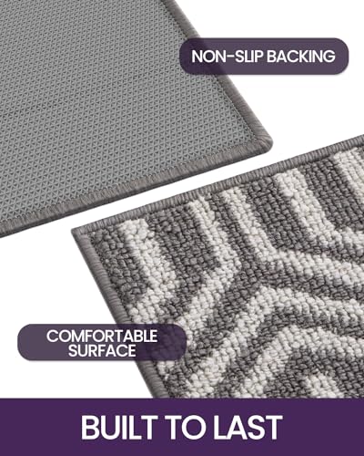Non Slip Washable Entry Doormat, 35"X59", Grey Q611